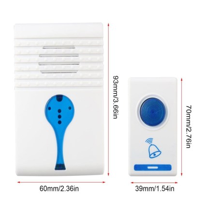 Κουδούνι ασύρματο με τηλεχειριστήριο πόρτας δωματίου με 2 ψηφιακούς δέκτες 